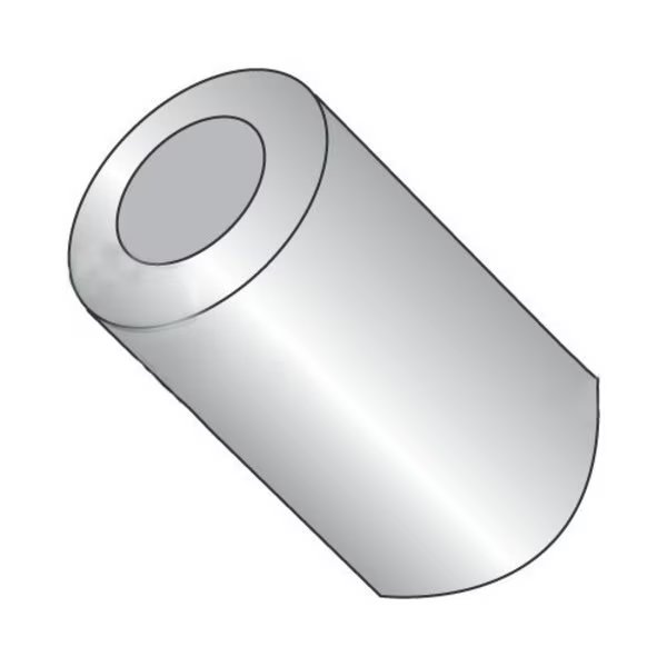 Round Spacer, #8 Screw Size, Plain Aluminum, 13/16